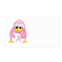 Breast Cancer Pink Penguin Business Card Template