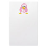 Breast Cancer Pink Penguin Customized Stationery