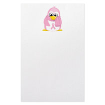 Breast Cancer Pink Penguin Customized Stationery