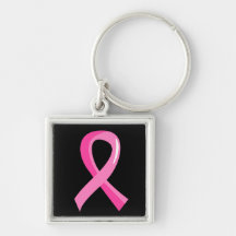 Breast Cancer Pink Ribbon 3 Key Chain