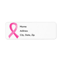 Breast Cancer Pink Ribbon 3 Return Address Labels