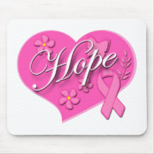 Breast Cancer Pink Ribbon HOPE Heart Mouse Pad