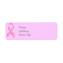 Breast Cancer Pink Ribbon labels