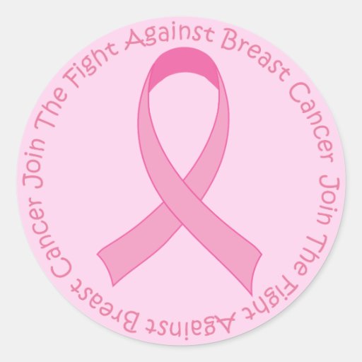 Breast Cancer Pink Ribbon Round Sticker Zazzle