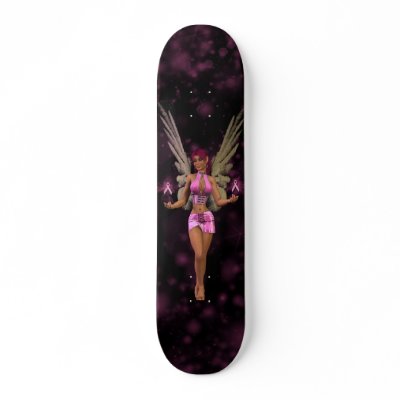 Breast Cancer Pink Ribbon Sexy Skateboard Deck by sexyshirts2