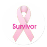Breast Cancer Pink Ribbon - Survivor Stickers