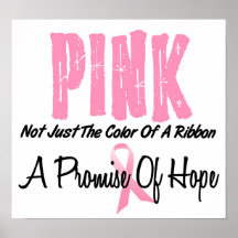 Breast Cancer Pink Ribbon Symbol of Hope Poster