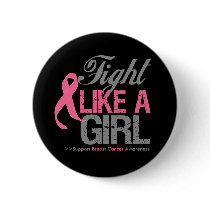 Breast Cancer Ribbon - Fight Like a GIRL Pinback Buttons