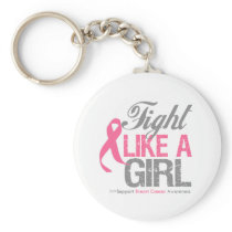Breast Cancer Ribbon - Fight Like a GIRL Key Chains