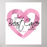 Breast Cancer Ribbon Heart Posters