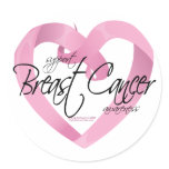 Breast Cancer Ribbon Heart Sticker