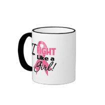 Breast Cancer Ribbon - I Fight Like a Girl Coffee Mugs