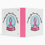 Breast Cancer Ribbon Merry Christmas Snowglobe Vinyl Binder