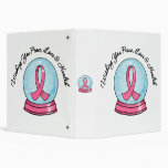 Breast Cancer Ribbon Merry Christmas v2 Snowglobe 3 Ring Binder