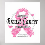 Breast Cancer Ribbon of Butterflies Poster