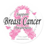 Breast Cancer Ribbon of Butterflies Stickers
