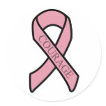 Breast Cancer Ribbon of Courage Stickers