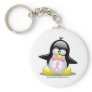 Breast Cancer Ribbon Penguin Keychain