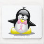 Breast Cancer Ribbon Penguin Mouse Pads
