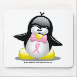 Breast Cancer Ribbon Penguin mousepads