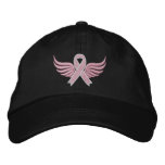 Breast Cancer Ribbon Wings Embroidered Hats
