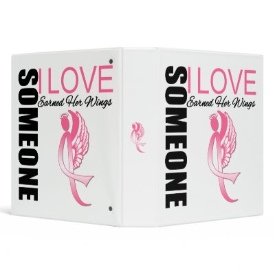 Breast Cancer Someone I Love Earned Her Wings Binder by giftsforawareness