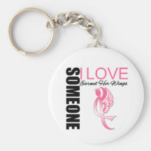 Breast Cancer Someone I Love Earned Her Wings Keychains