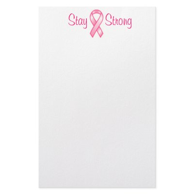 Breast Cancer Stay Strong Ribbon Stationery by Dmargie1029