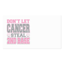 Breast Cancer Steal 2nd Base 2 Business Card Template