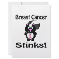 Breast Cancer Stinks Skunk Awareness Design Custom Invites
