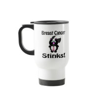 Breast Cancer Stinks Skunk Awareness Design Coffee Mugs