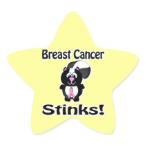 Breast Cancer Stinks Skunk Awareness Design Sticker