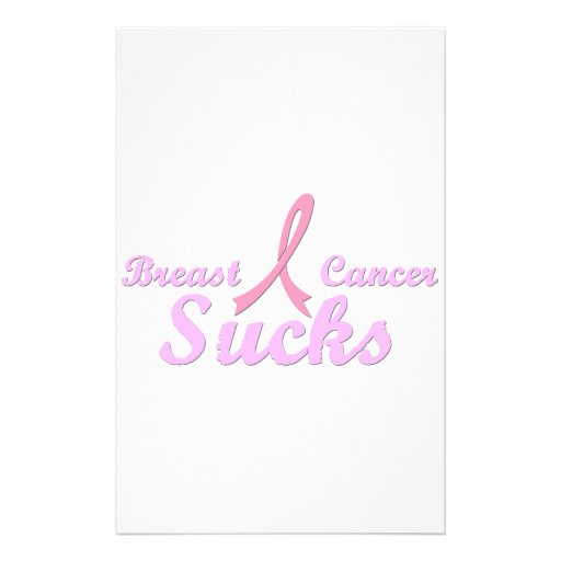 Breast cancer sucks customized stationery