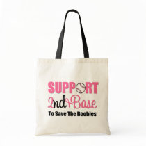 Breast Cancer Support 2nd Base Tote Bag