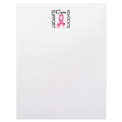 Breast Cancer Support Advocate Cure Custom Letterhead by giftsforawareness
