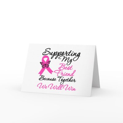 Breast Cancer Support (Best Friend) Greeting Cards by cancerapparel