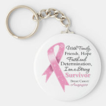 Breast Cancer Support Strong Survivor Keychain