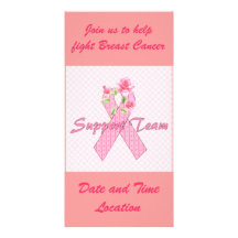 Breast Cancer Support Team Custom Photo Card