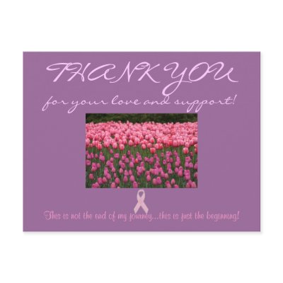 Breast Cancer Support "Thank You" Card Postcards by CinnamonCharm