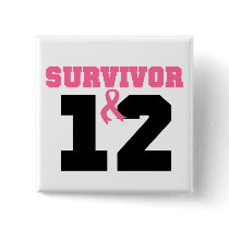 Breast Cancer Survivor 12 Years Buttons