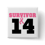 Breast Cancer Survivor 14 Years Pinback Button