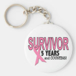 BREAST CANCER SURVIVOR 5 Years & Counting Key Chains