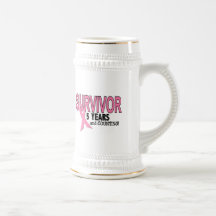 BREAST CANCER SURVIVOR 5 Years & Counting Coffee Mugs
