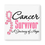 Breast Cancer Survivor Awareness Journey Ribbon magnets