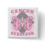 Breast Cancer Survivor Butterfly Pinback Button
