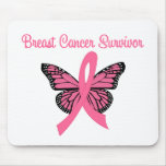 Breast Cancer Survivor Butterfly Mouse Pad