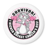 Breast Cancer Survivor Cat Fridge Magnet
