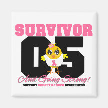 Breast Cancer Survivor Chick 05 Years Fridge Magnets