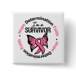 Breast Cancer Survivor Hope Determination Faith Pinback Button