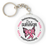 Breast Cancer Survivor Hope Determination Faith Keychain
